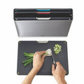 Joseph Joseph Folio Steel Set of 4 Colour-Coded Chopping Boards with Stainless Steel Case Silver - YesWellness.com