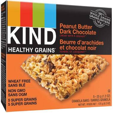 Kind Snacks Healthy Grains Peanut Butter Dark Chocolate Bar 5 x 35g box - YesWellness.com
