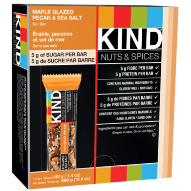 Kind Snacks Maple Glazed Pecans & Sea Salt Bars 12 x 40g - YesWellness.com