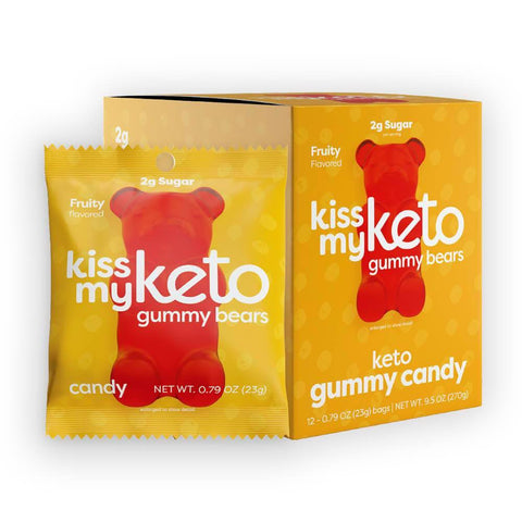 Kiss My Keto Gummy Bears Candy 12 x 22.5g - YesWellness.com