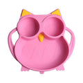 Knute Kids Owl Shape Silicone Plate With Suction - Pink - YesWellness.com