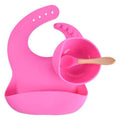 Knute Kids Silicone Bib with Bowl & Spoon Set - Pink - YesWellness.com