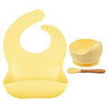 Knute Kids Silicone Bib with Bowl & Spoon Set - Yellow - YesWellness.com