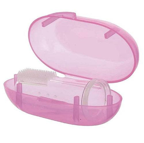 Knute Kids Soft Silicone Baby Finger Toothbrush - Pink Case