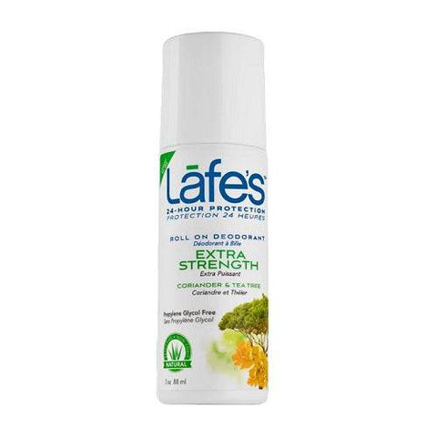 Lafe's 24 Hour Protection Roll On Deodorant Extra Strength Coriander & Tea Tree 88mL - YesWellness.com