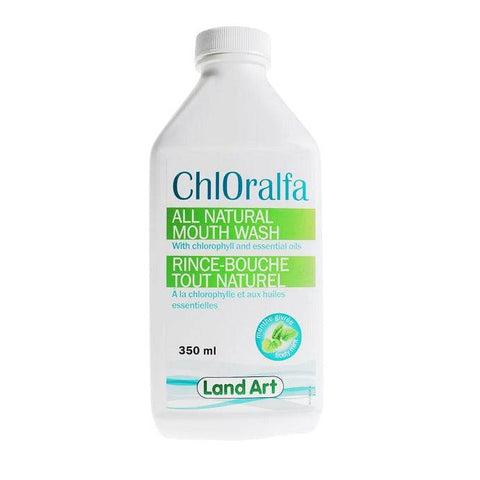 Expires June 2026 Clearance Land Art Chloralfa All Natural Mouth Wash Frosty Mint 350mL