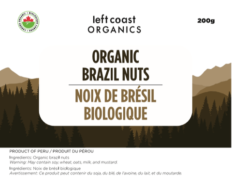 Left Coast Organics Organic Brazil Nuts 200g - YesWellness.com