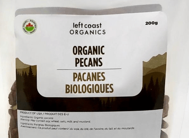 Left Coast Organics Organic Pecans - Raw 200g - YesWellness.com