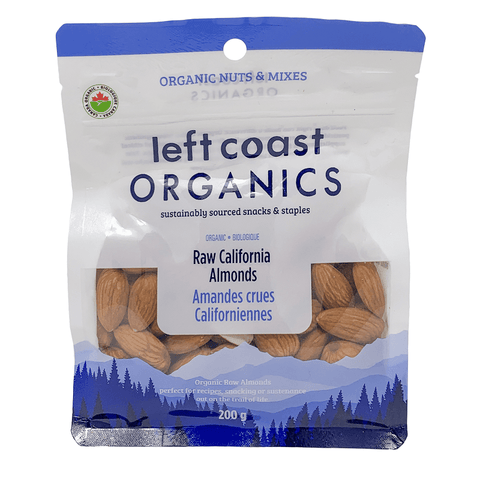 Left Coast Organics Organic Raw California Almonds 200g - YesWellness.com