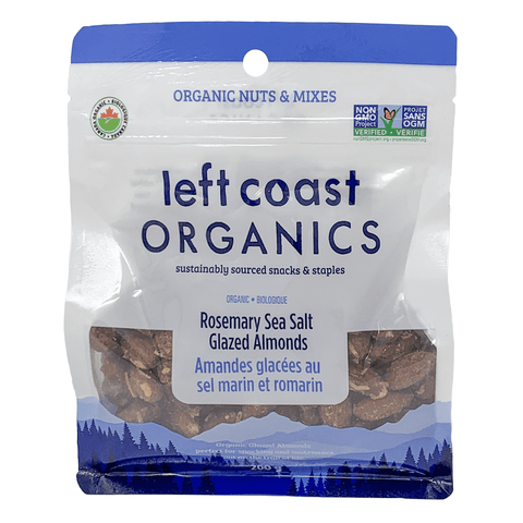 Left Coast Organics Organic Rosemary Sea Salt Glazed Almonds 200g - YesWellness.com