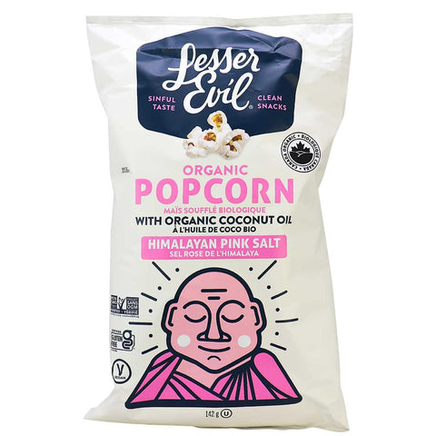 Expires January 2026 Clearance LesserEvil Popcorn Himalayan Pink Salt with Organic Extra Virgin Coconut Oil 142g x 12