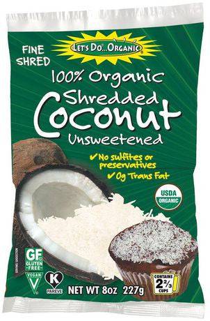 Let's Do Organic Gluten Free Finely Shredded Unsweetened Coconut 250g - YesWellness.com