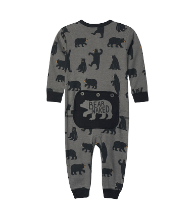 Little Blue House by Hatley Baby Union Suit Charcoal Bears - YesWellness.com