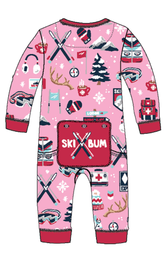 Little Blue House by Hatley Baby Union Suit - Pink Ski Holiday - YesWellness.com