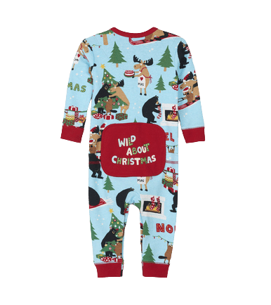 Little Blue House by Hatley Baby Union Suit Wild About Christmas - YesWellness.com