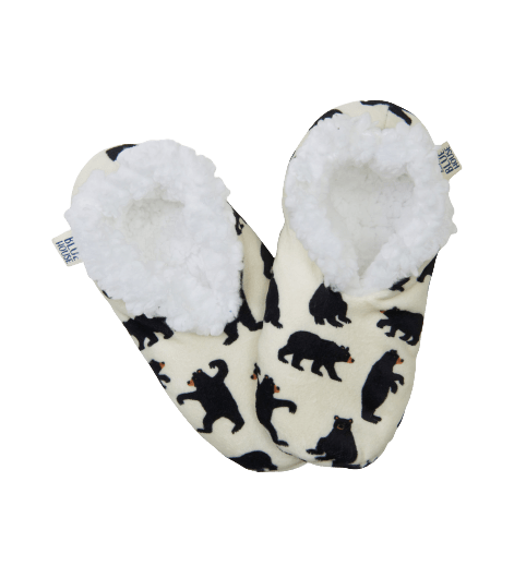 Little Blue House by Hatley Black Bears Women's Warm and Cozy Slippers - YesWellness.com