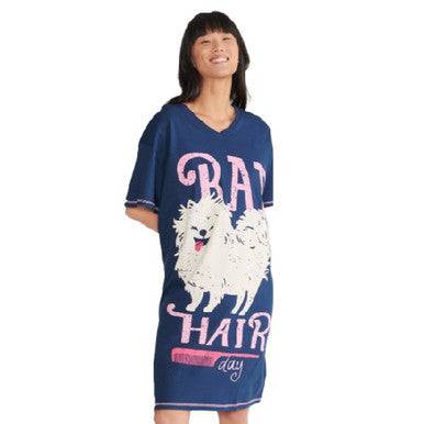 Little Blue House by Hatley Doggy Bad Hair Day Women's Sleepshirt - YesWellness.com