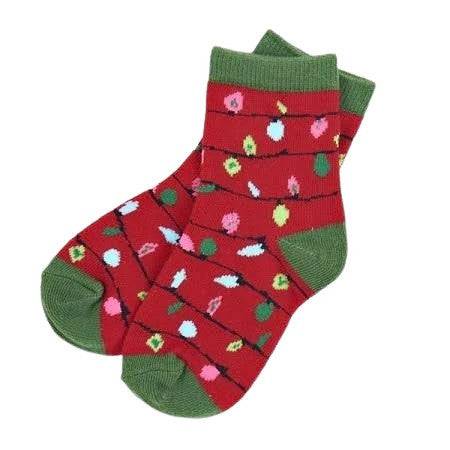 Little Blue House by Hatley Kid's Crew Socks - Red Northern Lights - 4-7 years - YesWellness.com