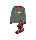 Little Blue House by Hatley Kids Applique Pajama Set Holiday Moose on Plaid - YesWellness.com