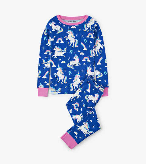 Little Blue House by Hatley Kids Pajama Set Rainbow Unicorns - YesWellness.com