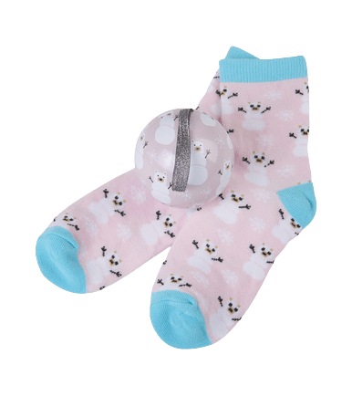 Little Blue House by Hatley Kids Socks in Ball Pink Snow Bears - YesWellness.com