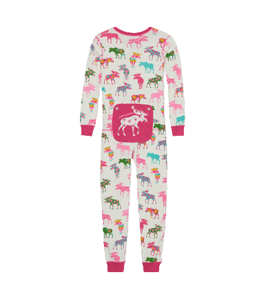 Little Blue House by Hatley Kids Union Suit Patterned Moose - YesWellness.com