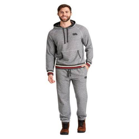 Little Blue House by Hatley Marled Grey Bear Men's Heritage Pullover Hoodie - YesWellness.com
