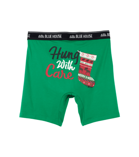 Little Blue House by Hatley Men's Boxer Brief - Hung with Care - YesWellness.com