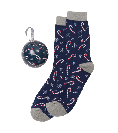 Little Blue House by Hatley Men's Socks in Ball - Candy Canes - YesWellness.com