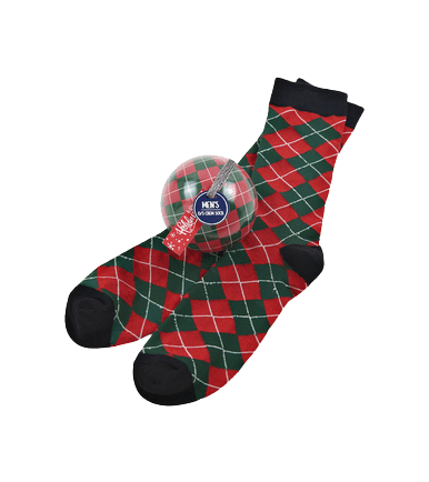 Little Blue House by Hatley Men's Socks in Ball Holiday Argyle - YesWellness.com