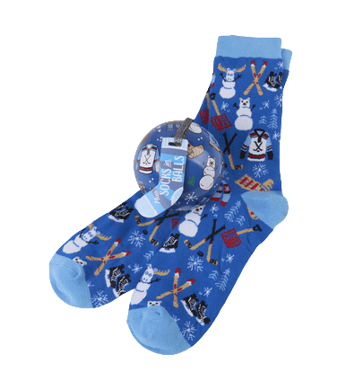 Little Blue House by Hatley Men's Socks in Ball Winter Traditions - YesWellness.com