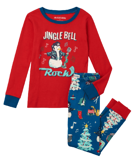 Little Blue House by Hatley Rockin Holidays Kids Applique Christmas Pajama Set - YesWellness.com