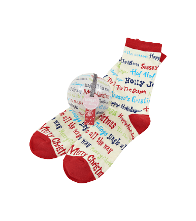 Little Blue House by Hatley Women's Socks in Ball Chistmas Sayings - YesWellness.com
