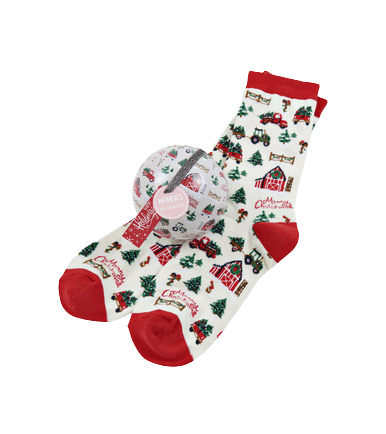 Little Blue House by Hatley Women's Socks in Ball Country Christmas - YesWellness.com