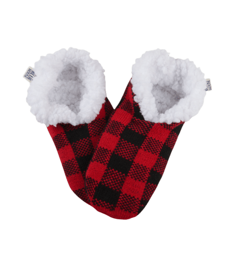 Little Blue House by Hatley Women's Warm and Cozy Slippers - Buffalo Plaid - YesWellness.com
