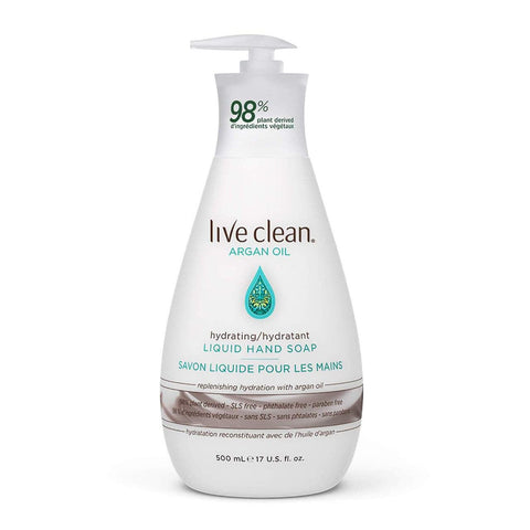 Live Clean Argan Oil Hydrating Liquid Hand Soap - 500mL - YesWellness.com