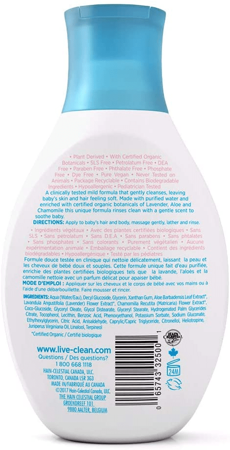 Live Clean Baby Gentle Moisture Tearless Shampoo & Wash 300mL - YesWellness.com