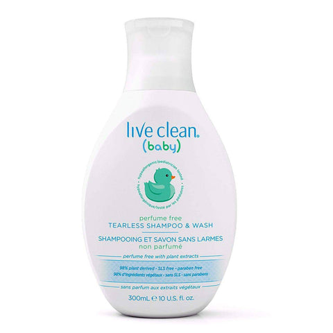 Live Clean Baby Perfume Free Tearless Shampoo & Wash 300mL - YesWellness.com