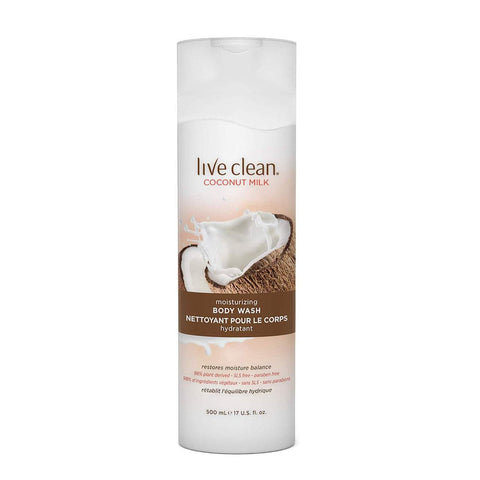 Live Clean Coconut Milk Moisturizing Body Wash 500mL - YesWellness.com