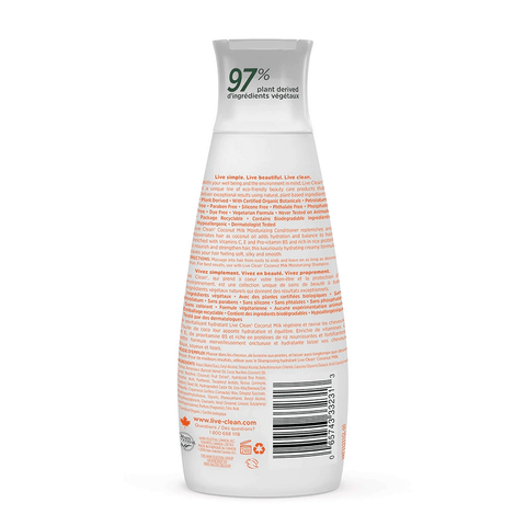 Live Clean Coconut Milk Moisturizing Conditioner 350mL - YesWellness.com
