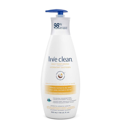 Live Clean Daily Moisturizing Shea & Coconut Body Lotion 532mL - YesWellness.com