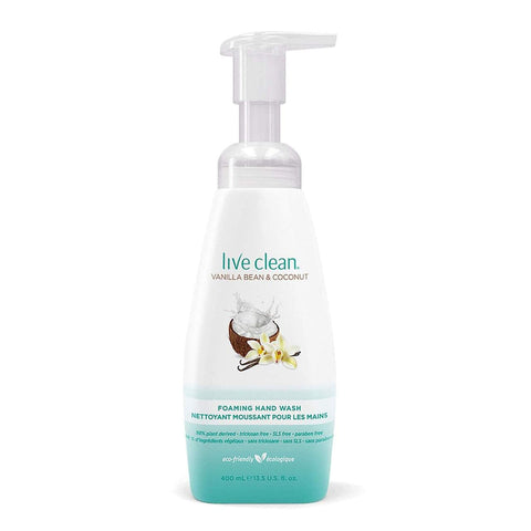 Live Clean Foaming Hand Wash 400mL - Vanilla Bean & Coconut - YesWellness.com