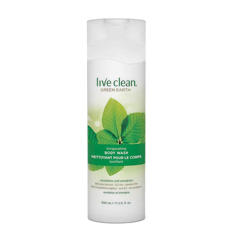 Live Clean Green Earth Invigorating Body Wash 500mL - YesWellness.com