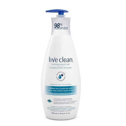 Live Clean Intense Moisture Fragrance Free Body Lotion 532mL - YesWellness.com