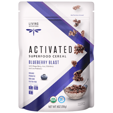 Living Intentions Activated Superfood Cereal Blueberry Blast 255 grams - YesWellness.com