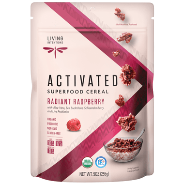 Living Intentions Activated Superfood Cereal Radiant Raspberry 255 grams - YesWellness.com