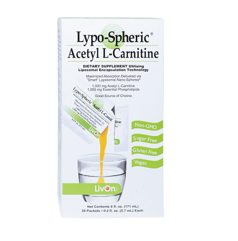 LivOn Labs Lypo-Spheric Acetyl L-Carnitine 30 Packet Box - YesWellness.com