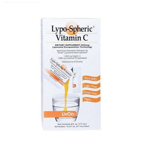 LivOn Labs Lypo-Spheric Vitamin C 30 Packet Box - YesWellness.com