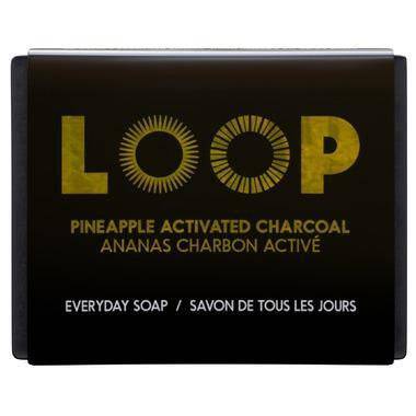 LOOP Everyday Soap Bar - Pineapple Activated Charcoal 100g - YesWellness.com