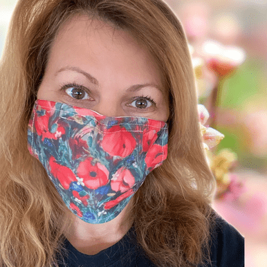loveJack Anita Cole Face Mask - A Sea of Poppies - YesWellness.com